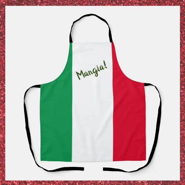 Mangia-italienische Flagge Schürze (https://www.zazzle.com/store/capricepetit)