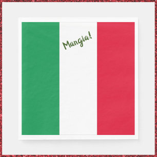 Mangia! Italienische Flagge Serviette