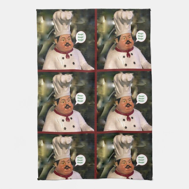 Mangia, Mangia, Mangia Geschirrtuch (Vertikal)