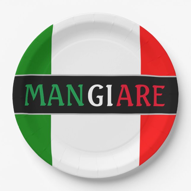 Mangiare Eat Italian Dinner Pappteller (Vorderseite)