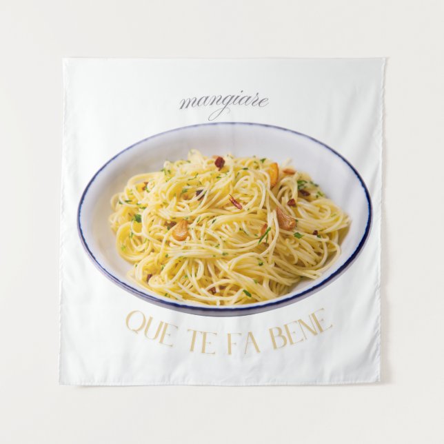 Mangiare Pasta Wandteppich (Vorderseite)