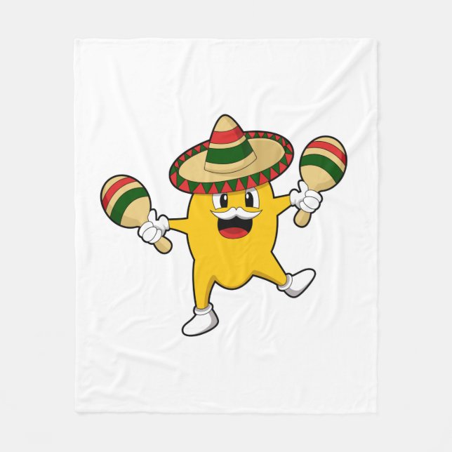 Mango als Musiker mit Maraca Fleecedecke (Vorderseite)