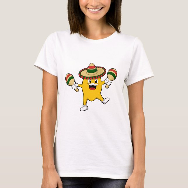 Mango als Musiker mit Maraca T-Shirt (Vorderseite)