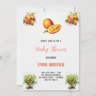Mango-Babydusche Einladung