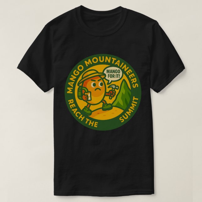 Mango-Bergsteiger erreichen den Gipfel T-Shirt (Design vorne)