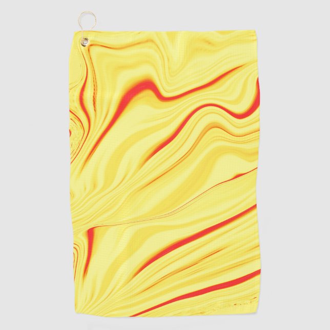 Mango-Creme mit rotem oder korallengewölbtem Schla Golfhandtuch (Vorderseite)