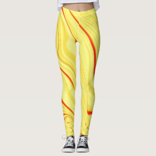Mango-Creme mit rotem oder korallengewölbtem Schla Leggings
