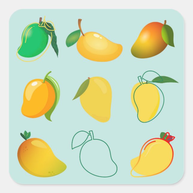 Mango Frisch Quadratischer Aufkleber (Vorderseite)