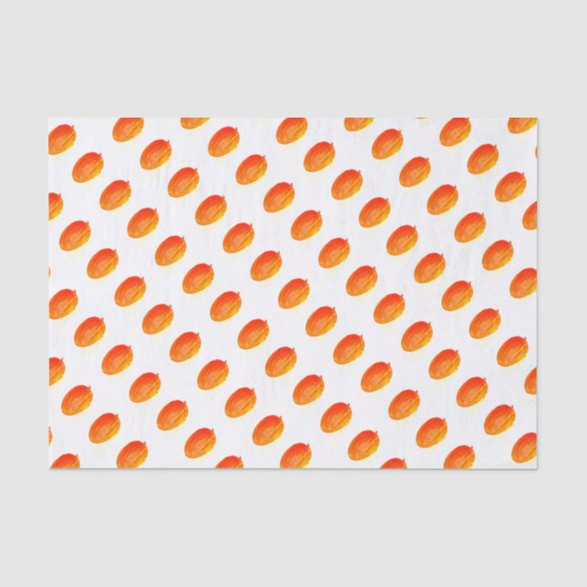 Mango Frucht Aquarell Chic Food Tropical Pattern Seidenpapier (Vorderseite)