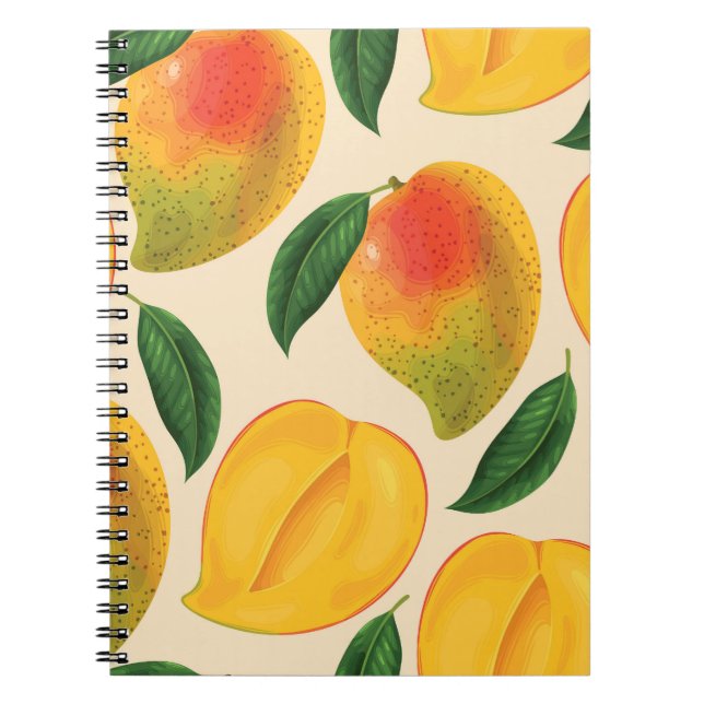 Mango Frucht Nahtloses Muster Notizblock (Vorderseite)