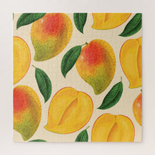 Mango Frucht Nahtloses Muster Puzzle