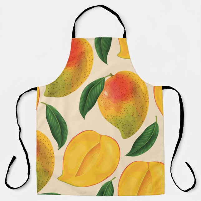 Mango Frucht Nahtloses Muster Schürze (Vorderseite)
