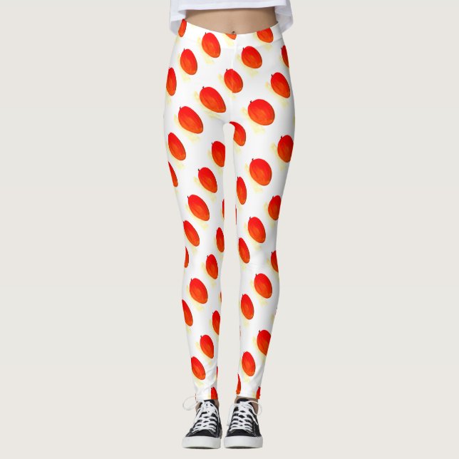 Mango Frucht Tropical Niedlich Illustration Aquare Leggings (Vorderseite)