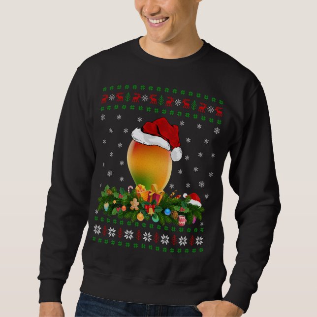 Mango Fruit Lover Xmas Weihnachtsmannmütze Ugly Ma Sweatshirt (Vorderseite)