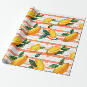 Mango Fruit Muster mit grünen Blätter Geschenkpapier
