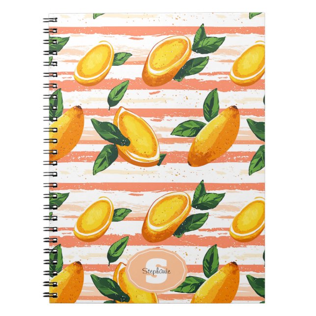 Mango Fruit Muster mit grünen Blätter Notizblock (Vorderseite)