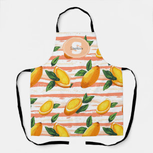 Mango Fruit Muster mit grünen Blätter Schürze