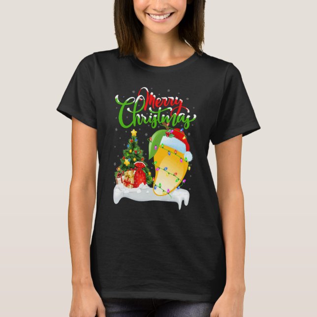 Mango Fruit   Xmas Decorations Santa Mango Christm T-Shirt (Vorderseite)