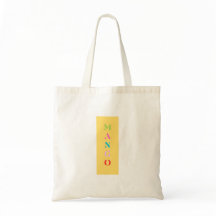 "Mango" Fun Graphic Tote Bag - Gelbes Rechteck