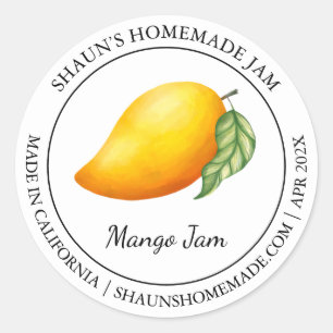 Mango Jam Modern Label Runder Aufkleber