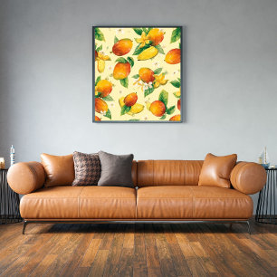Mango Madness Tropisches Wasserfarben-Mango-Must Poster