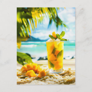 Mango Mint Cocktail - Tropische Atmosphäre Feiertagspostkarte
