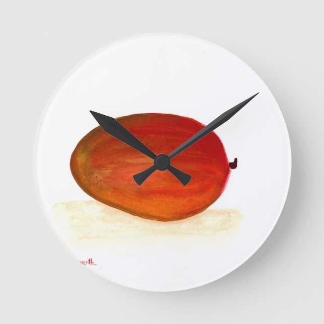 Mango-Obst Runde Wanduhr (Vorderseite)