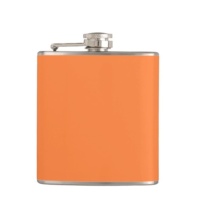 Mango Orange Farbdekor bereit zum Anpassen Flachmann (Vorderseite)