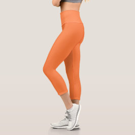 Mango Orange Solid Color | Classic | elegant Capri Leggings