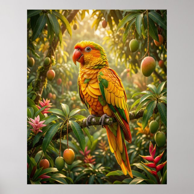 Mango Papagei Baldachin Poster (Vorne)