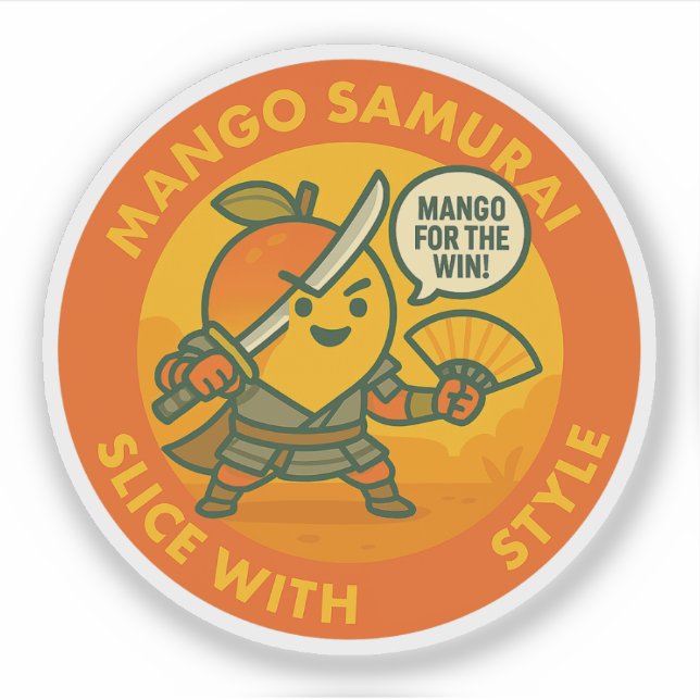 Mango Samurai Slice mit Stil  Aufkleber (Vorderseite)