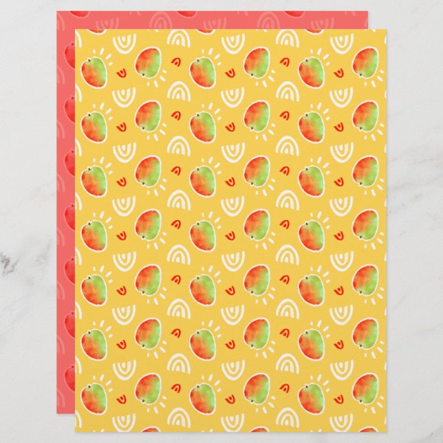 Mango Scrapbook Paper (Vorne/Hinten)