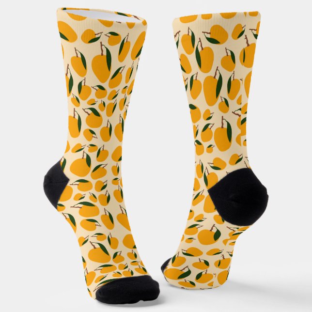 Mango Sommer Frucht Muster Socken (Gewinkelt)