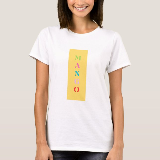 "Mango" Spaß Grafischer T - Shirt - fett gelb (Vorderseite)