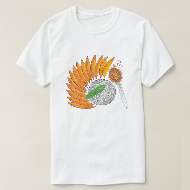 Mango Sticky Rice Dessert Thai Küche T-Shirt (Design vorne)