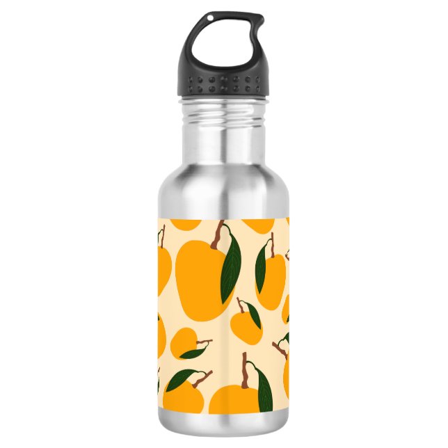Mango Summer Frucht Muster Edelstahlflasche (Vorderseite)