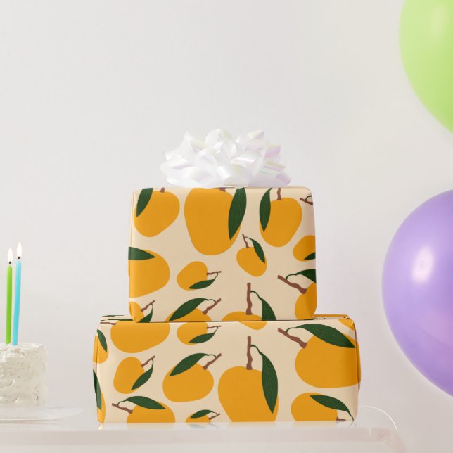 Mango Summer Frucht Muster Geschenkpapier (Partygeschenke)
