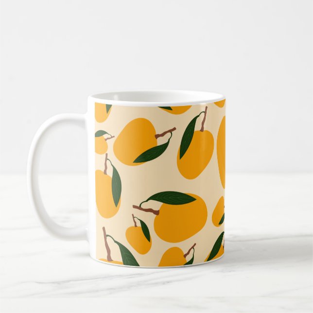 Mango Summer Frucht Muster Kaffeetasse (Links)
