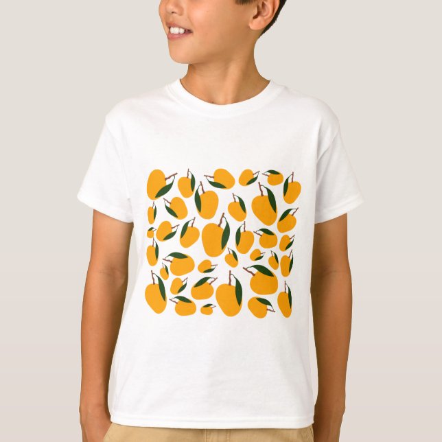 Mango Summer Frucht Muster T-Shirt (Vorderseite)