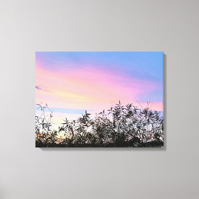 Mango Sunset Sky Blue Pink Leinwand Art Set (Vorderseite)