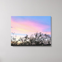 Mango Sunset Sky Blue Pink Leinwand Art Set