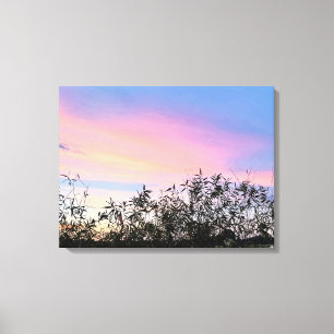 Mango Sunset Sky Blue Pink Leinwand Art Set