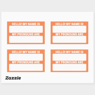 Mango Tango Name & Pronoun Labels Rechteckiger Aufkleber