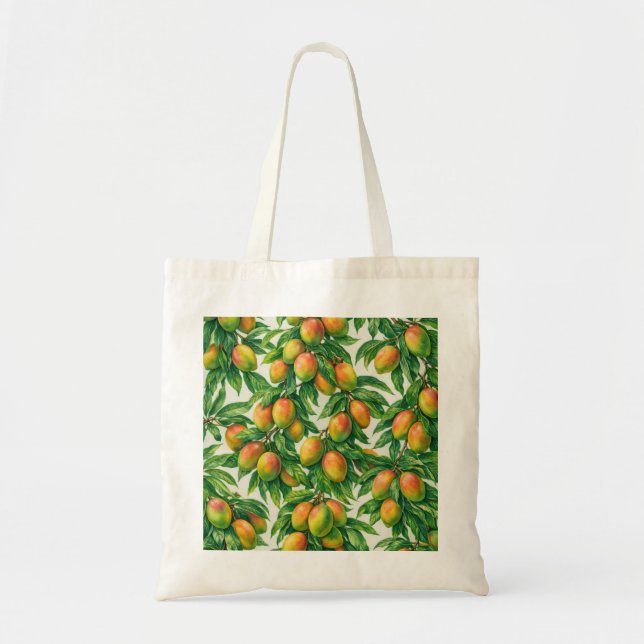 Mango Tropisches Botanisches Muster Tragetasche (Vorne)