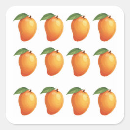 Mangofrucht quadratischer aufkleber