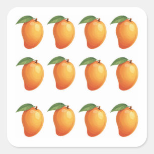 Mangofrucht quadratischer aufkleber