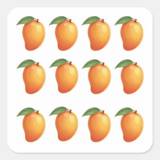 Mangofrucht quadratischer aufkleber