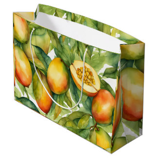 Mangofrüchte und Blätter Große Geschenktüte