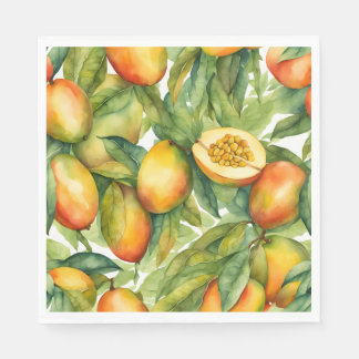 Mangofrüchte und Blätter  Serviette