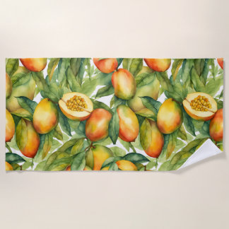 Mangofrüchte und Blätter  Strandtuch